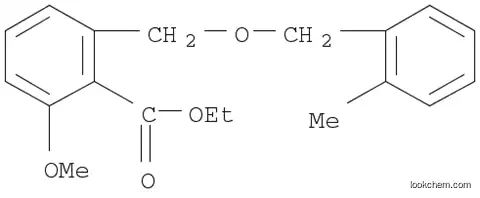 Molecular Structure of 1171923-49-1 (Benzoic acid, 2-methoxy-6-[[(2-methylphenyl)methoxy]methyl]-, ethyl ester)